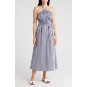 Rachel Parcell Striped Halter Poplin Midi Dress